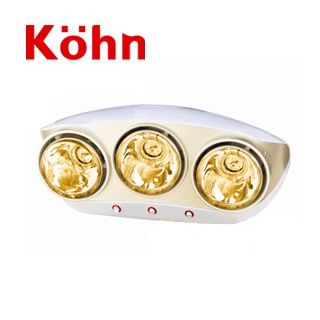 Đèn sưởi nhà tắm 3 bóng vàng Braun Kohn KU03G