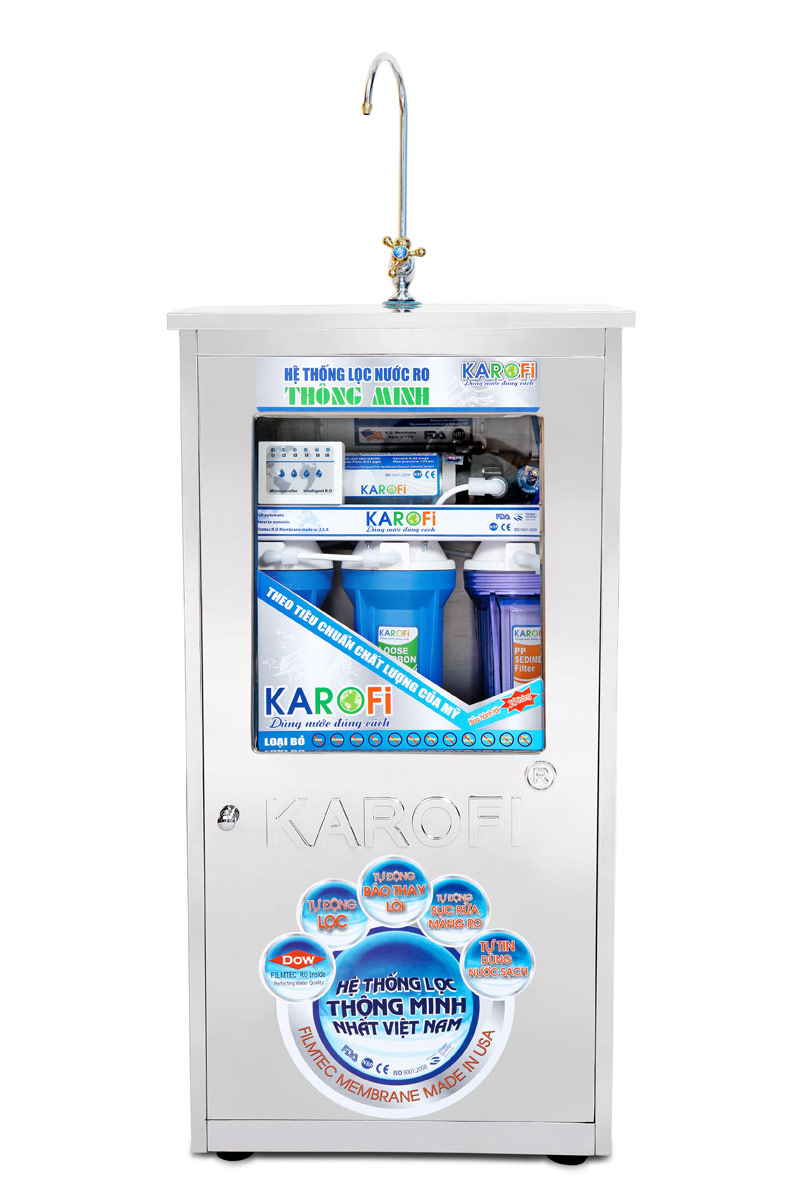 Máy lọc nước thông minh Karofi 8 lõi lọc IRO có tủ (KI8NT)