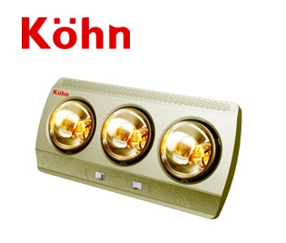 Đèn sưởi phòng tắm Braun  Kohn loại 3 bóng vàng (KN03G)